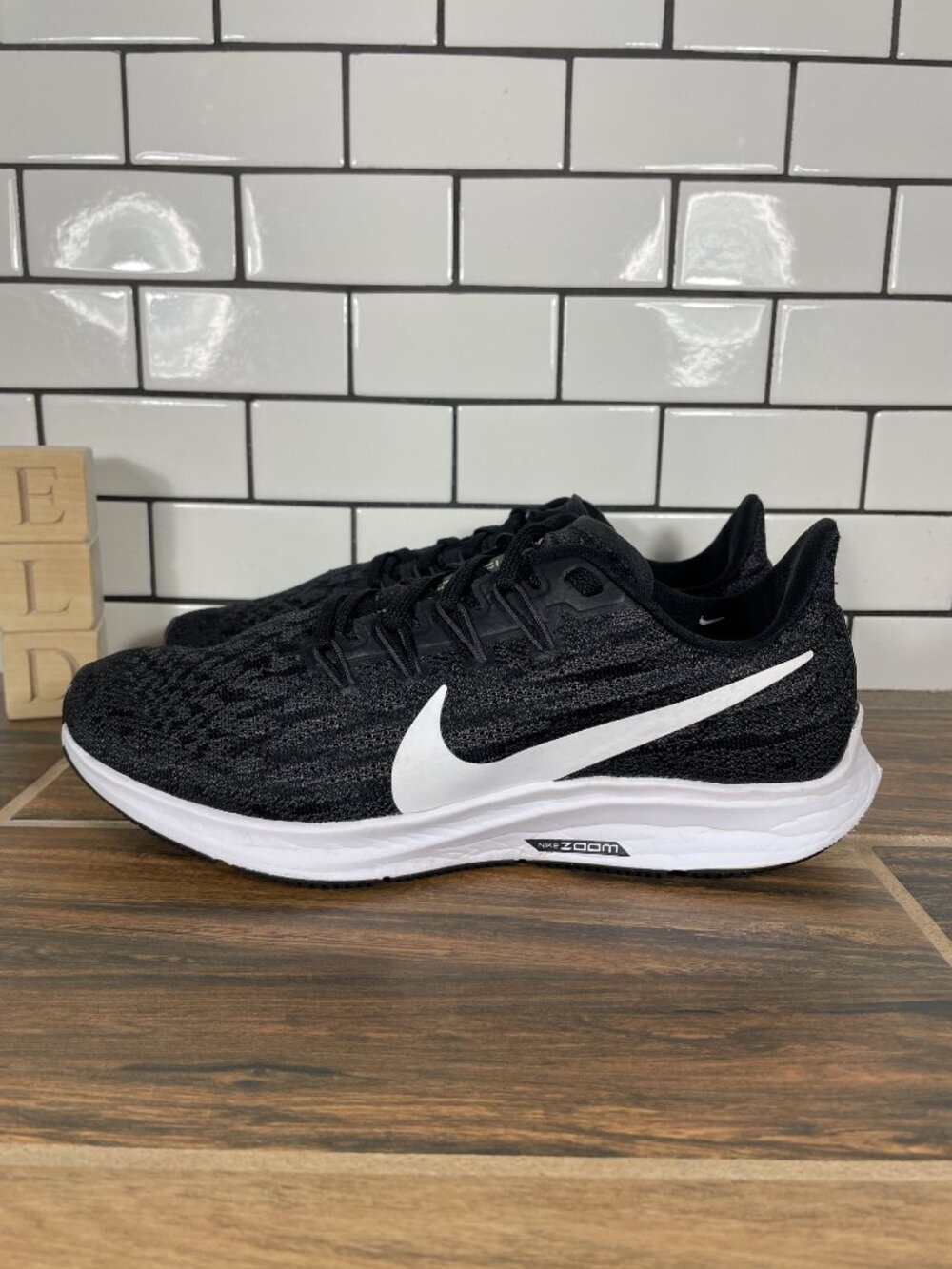 Nike Air Zoom Pegasus 36 Running Shoes Womens Size 8.5 Black Trainers Sneakers
